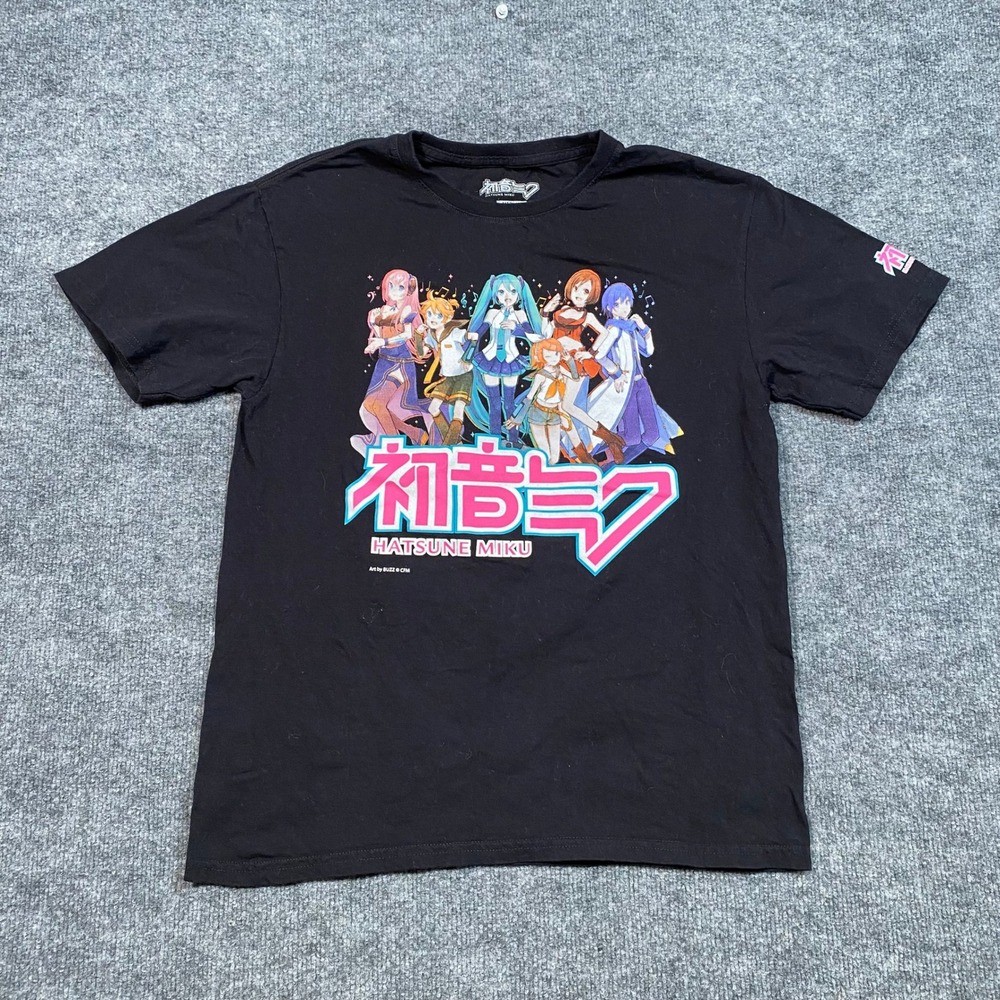 Hatsune Miku Vocaloid Group Graphic T-Shirt Black Men's Size Medium Anime Tee